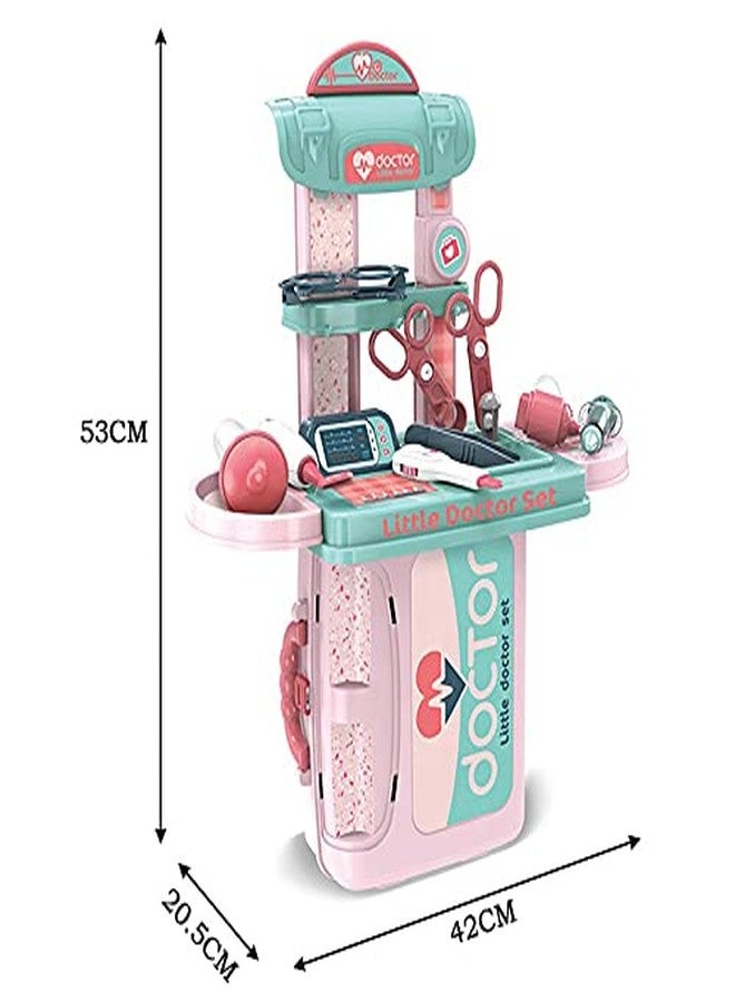 Foroly Pretend Play Learning Toy, 3 in 1 Carry Along Doctor Set Pretend Play Toy, 12 Accessories - Image 5